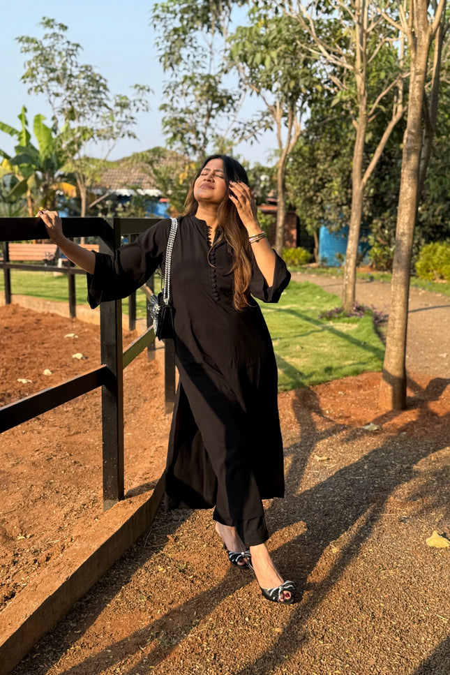 Black Everyday Wear Co-ord Set