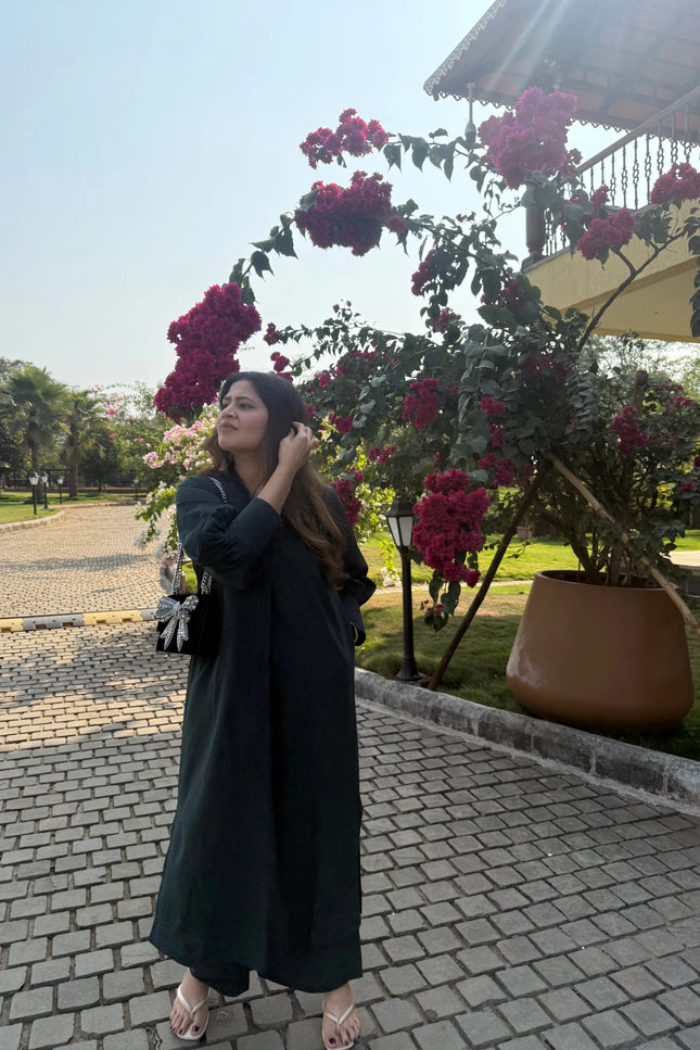 Bottle Green Subtle Stripes Co-Ord Set