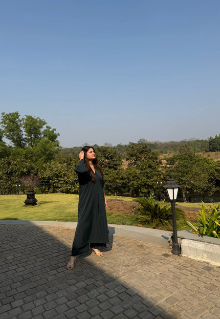 Bottle Green Subtle Stripes Co-Ord Set