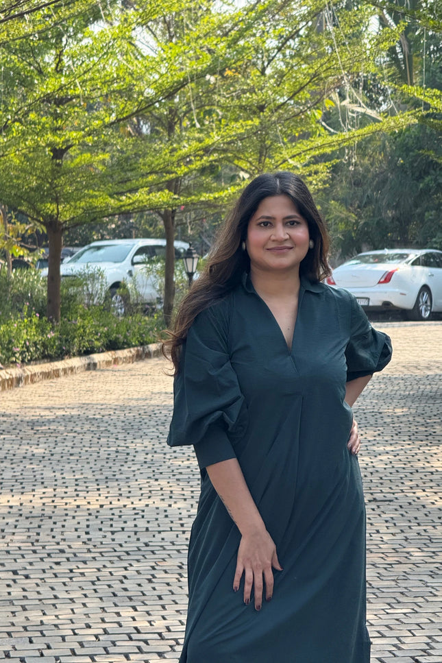 Bottle Green Subtle Stripes Co-Ord Set