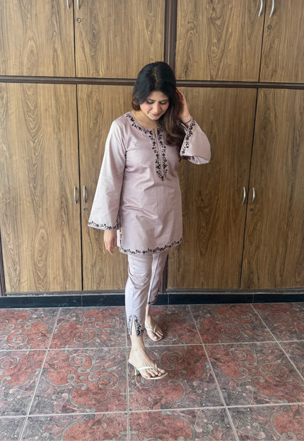 Soft Light Brown Kurta Co-Ord Set