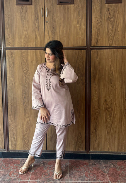 Soft Light Brown Kurta Co-Ord Set