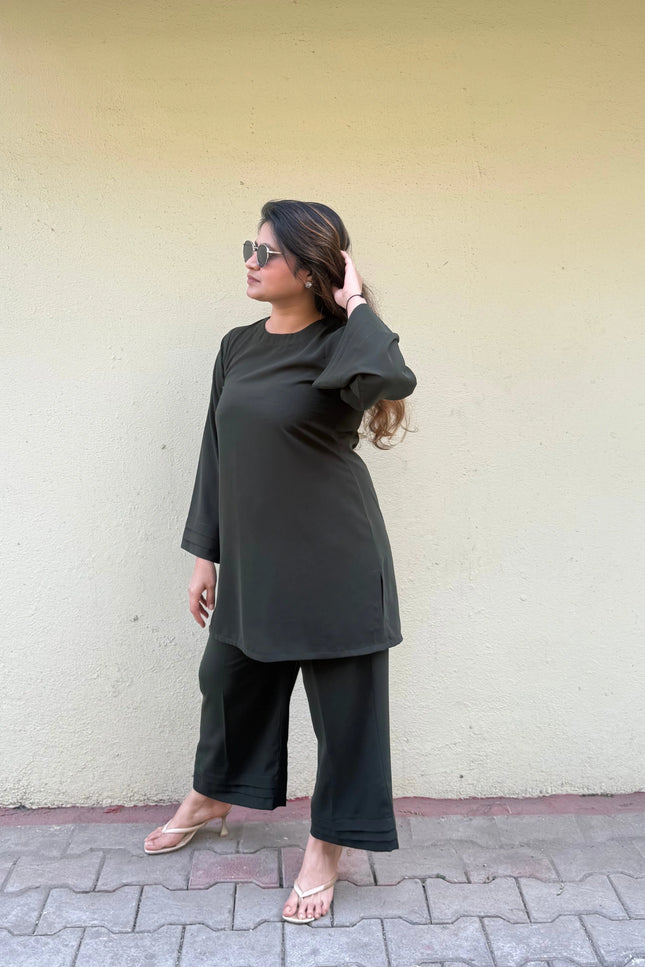 Bottle Green Easy Wear Co-Ord Set