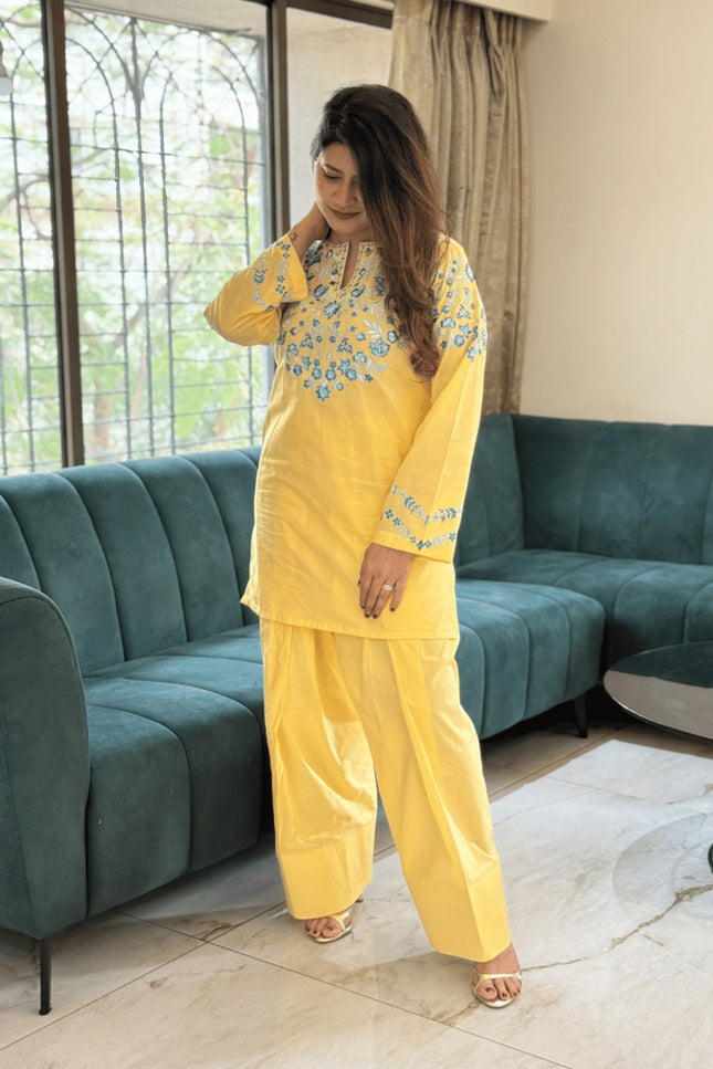 Sunshine Yellow Embroidered Kurta Set