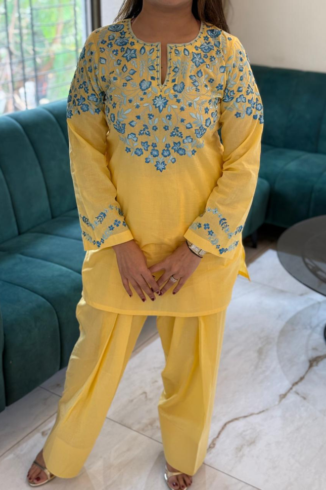 Sunshine Yellow Embroidered Kurta Set