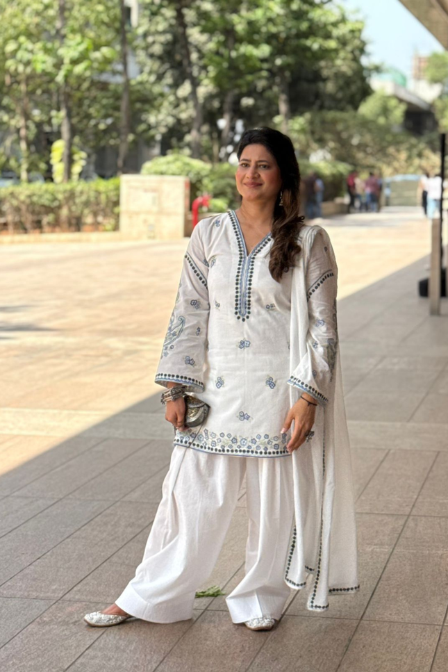 White Noor Kurta Set