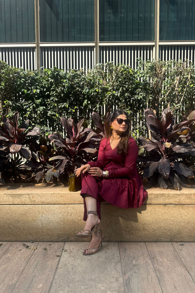 Dark Maroon Co-ord Set