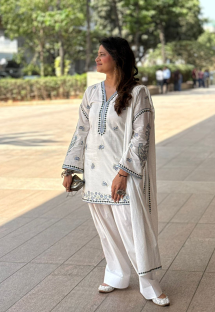 White Noor Kurta Set