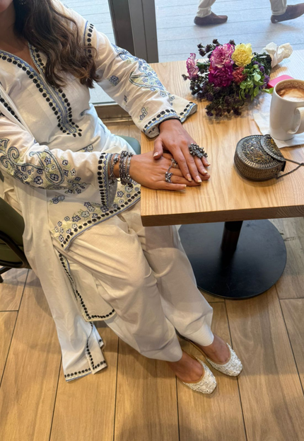 White Noor Kurta Set