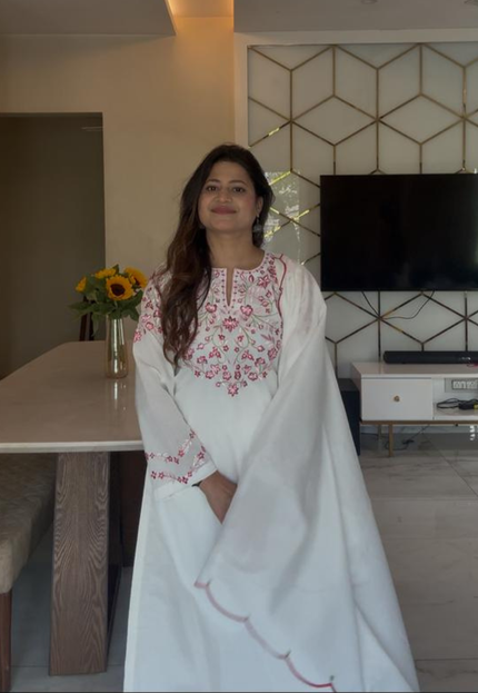 White Blossom Kurta Set