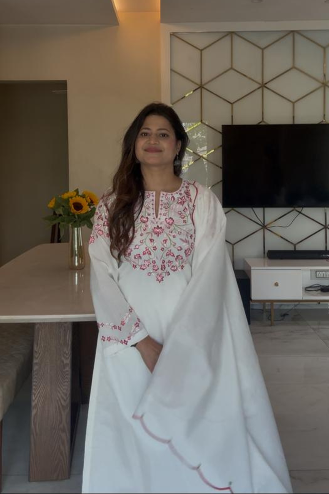 White Blossom Kurta Set