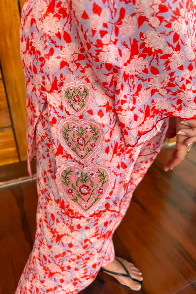 Coral Bloom Printed Co-Ord Set