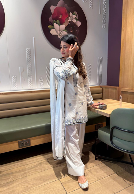 White Noor Kurta Set