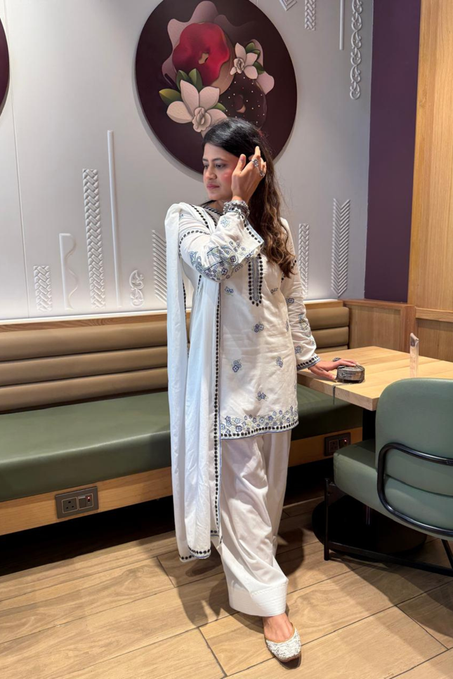 White Noor Kurta Set