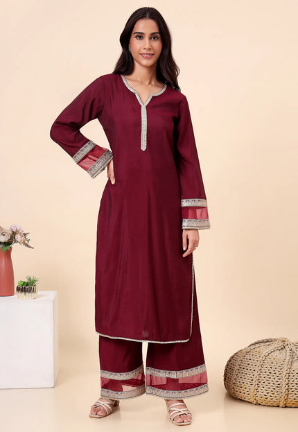 Deep wine kurta set