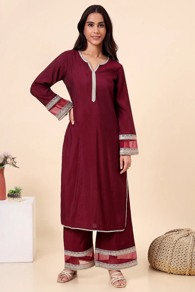 Deep wine kurta set
