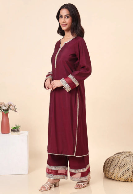 Deep wine kurta set