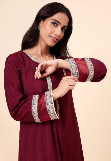 Deep wine kurta set