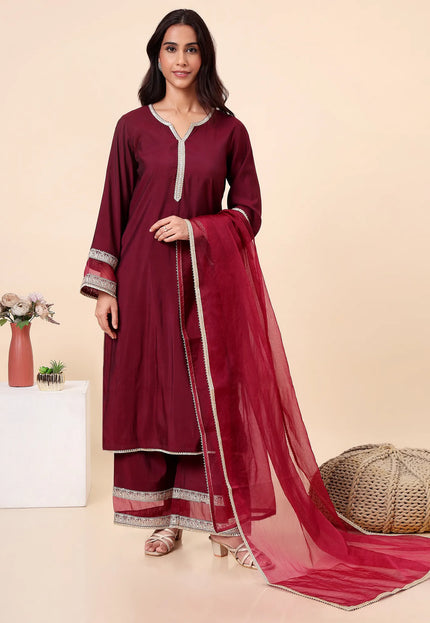 Deep wine kurta set