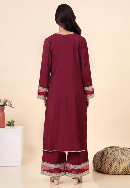 Deep wine kurta set
