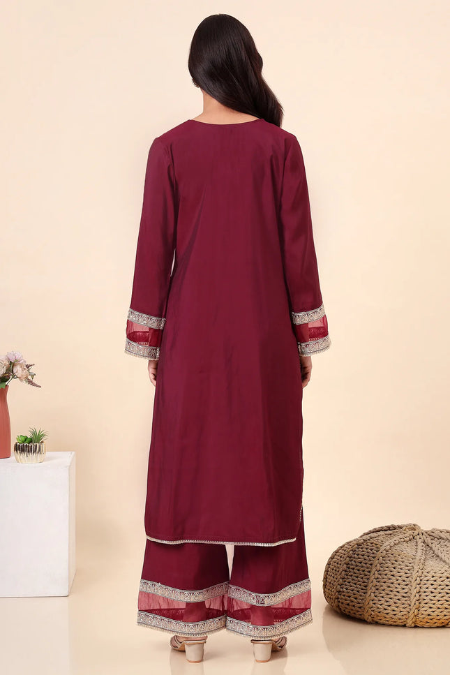 Deep wine kurta set