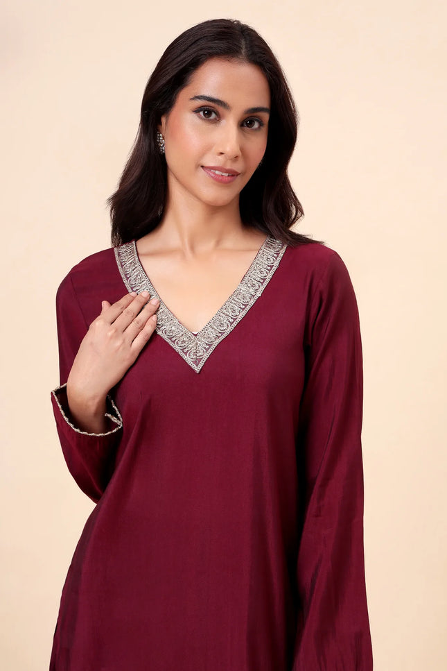 Vintage Wine Kurta Set