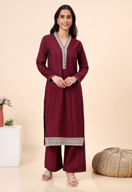 Plum Wine Kurta Set