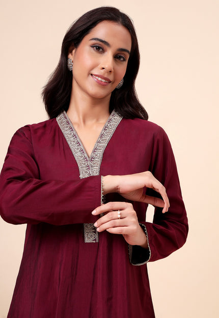 Plum Wine Kurta Set