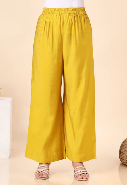 Lime Green Kurta Set with Sheer Dupatta & Gold Lace Details