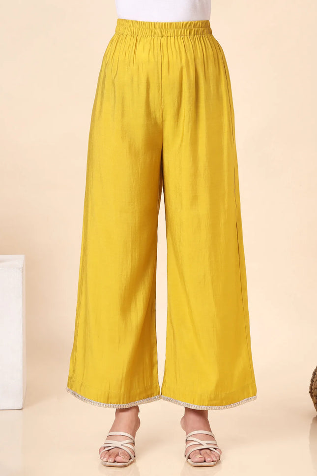 Lime Green Kurta Set with Sheer Organza Dupatta & Lace Accents