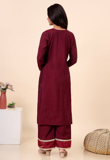 Wine Everyday Wear Kurta Set
