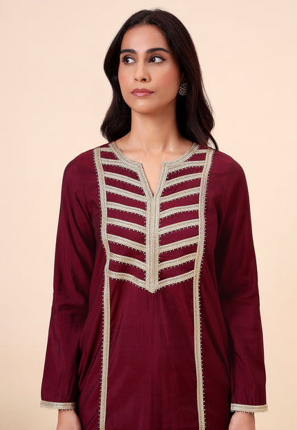 Wine Everyday Wear Kurta Set